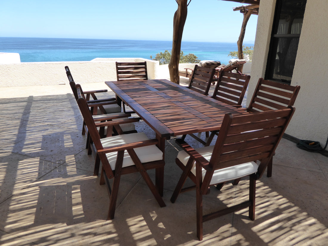 Mesa de madera tzalam para playa